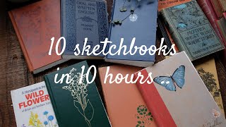 i made 10 sketchbooks in 10 hours | process video