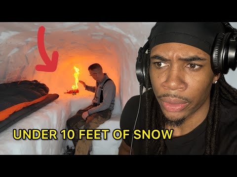 Reacting to the INSANE Outdoor Boys Dugout Shelter Under 10ft (3m) of Snow