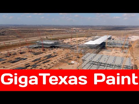 Giga Factory Texas of Tesla is Getting A Paint Job