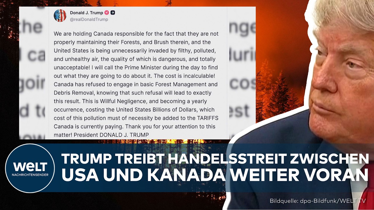 USA GEGEN KANADA: Donald Trump verhängt 50 Prozent Zusatzzölle auf kanadische Produkte