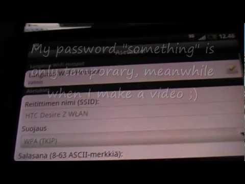 HTC Desire Z Android phone as modem, share internet via Wi-Fi.