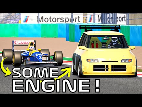 Williams F1 1993 FW15C (Alain Prost) VS Renault Espace F1 at Magny-Cours Circuit