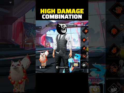 HIGH DAMAGE COMBINATION 😱 | FREE FIRE BEST CHARACTER SKILL COMBINATION | SKILL COMBINATION #shorts