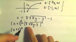 Finding the Inverse of a Function or Showing One Does not Exist, Ex 4