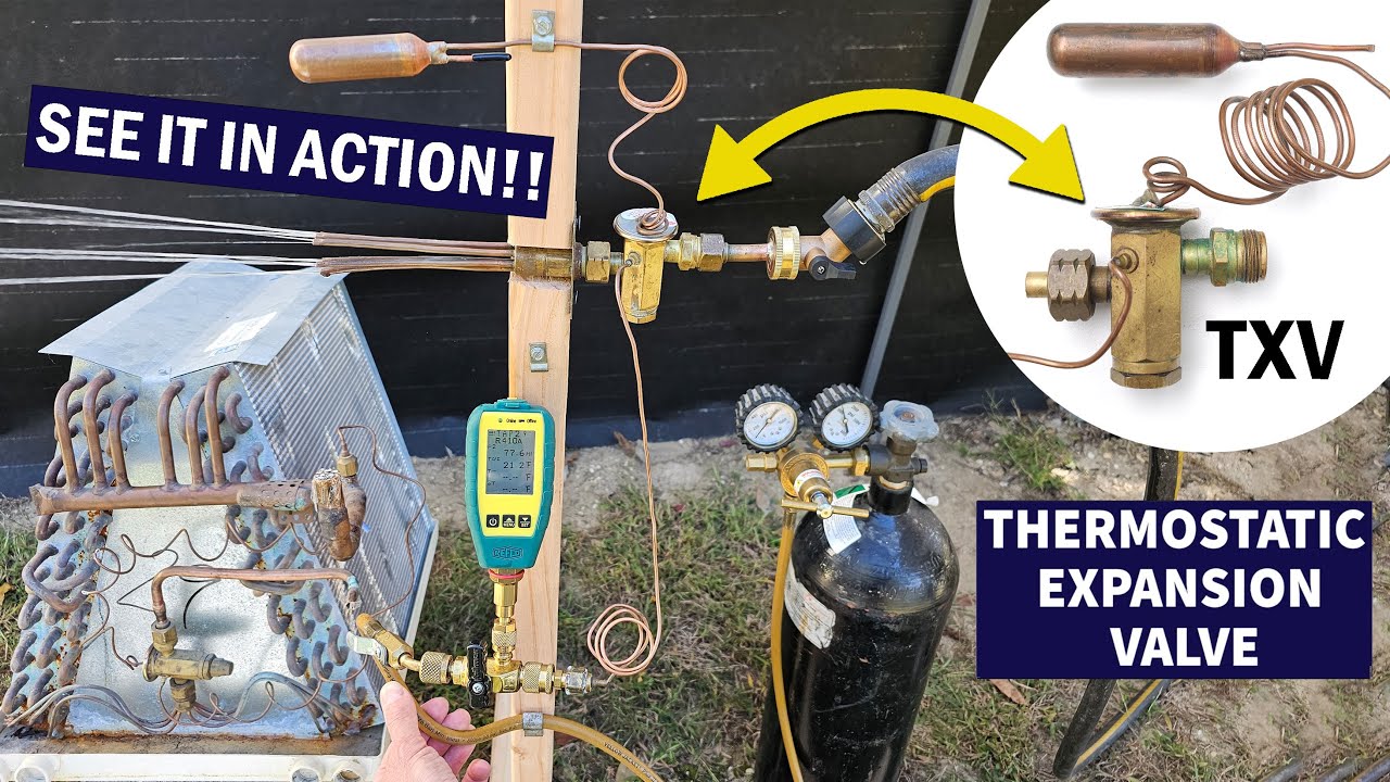 Showing TXV Operation with a Water Stream! Thermostatic Expansion Valve Explained!