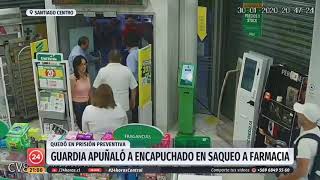 2020 VIDEO MUESTRA CÓMO #GUARDIA APUÑALÓ Y MATÓ A ENCAPUCHADO FARMACIA CRUZ VERDE SANTIAGO