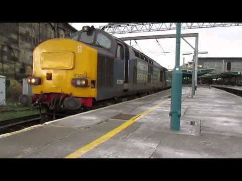 37259 & 37423 "Sprit of the lakes" accelerate out of Carlisle with a problem 16/02/2016