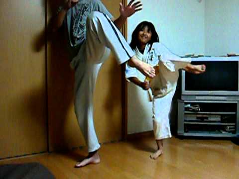 上段回し蹴りの練習　一年後