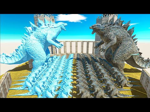 Epic Godzilla Battle | Growing Godzilla 2014 vs Freeze Godzilla - Animal Revolt Battle Simulator