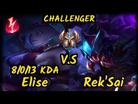 GEN.G Peanut (ELISE) vs REK'SAI - 8/0/13 KDA JUNGLE CHALLENGER GAMEPLAY - KR