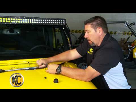 KC HiLiTES install: Jeep JK Hood Mount Bracket #367