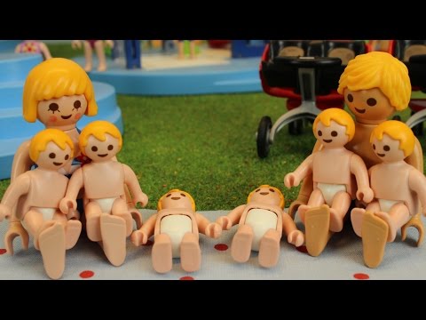 Sechslinge im Aquapark Playmobil Film seratus1 Stop Motion Babys