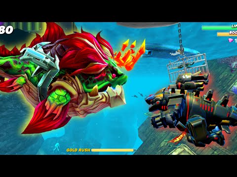 NEW BETTLE MIGHTY MATRIARCH VS MECHA SHARKJIRA - HUNGRY SHARK WORLD GAMEPLAY