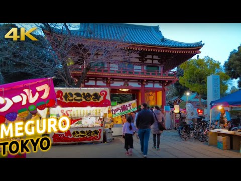 MEGURO evening walk in TOKYO [4K ASMR]
