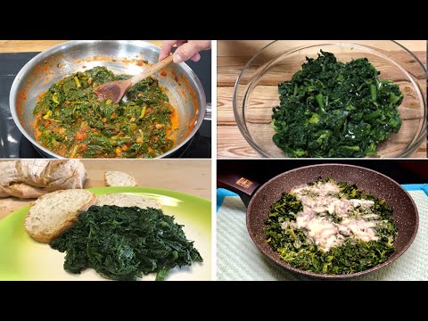 SPINACI 4 Ricette Pronte in 10 Minuti!!!  - SPINACH 4 Recipes Ready in 10 Minutes