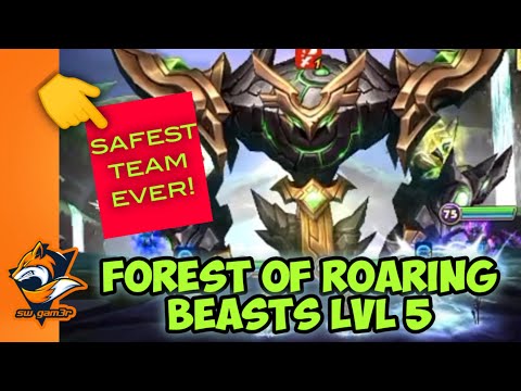 summoners war: safest KHARZAN team EVER! mediocre runes! (forest of roaring beasts)