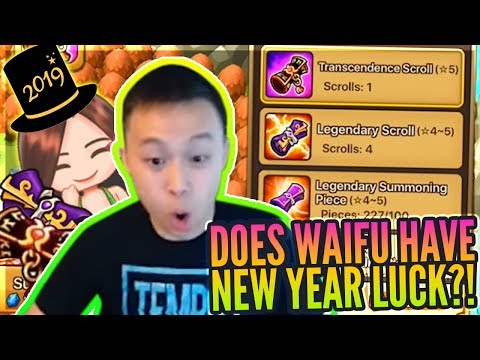 WAIFU Does 1st SUMMONS of 2019! - Can I Get NEW YEARS LUCK?! - Summoners War