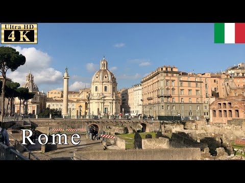 🇮🇹Rome Winter Walk - Trajan's Forum -【4K 60fps】