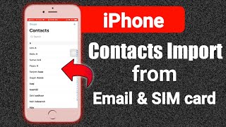 Contacts Copy From Email & Sim Card In iPhone