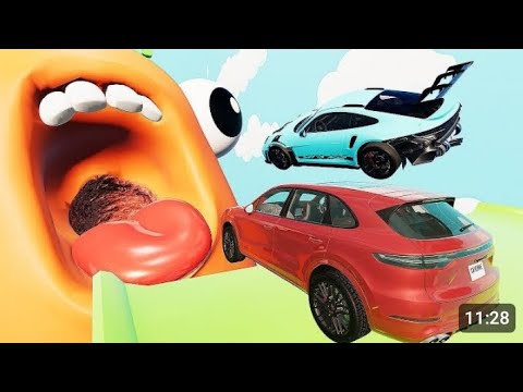 Porsche Cars VS Mystery DOORS - Sports Car Challenge - BeamNG Drive