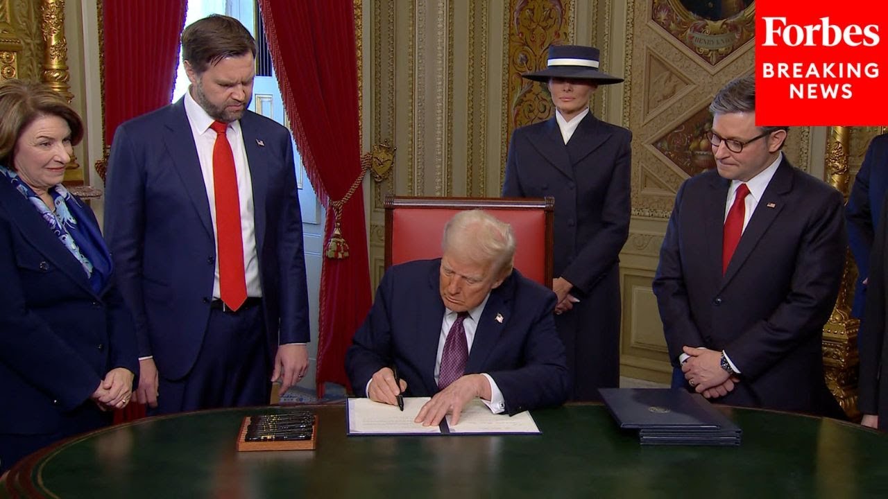 BREAKING NEWS: President Donald Trump Signs His First Executive Orders At The Capitol