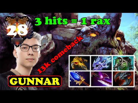 GUNNAR TOP TIER NA TINY 2 LANES COMEBACK INSANE PHYSICAL DAMAGE HITTING LIKE A TRUCK | DOTA2ORBS