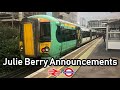 Julie Berry Announcements | UK Train Announcements