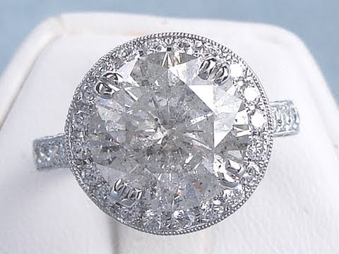 6.64 ctw Round Cut G I1 Diamond Engagement Ring - BigDiamondsUSA