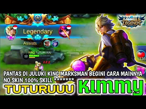 Kimmy best build by tuturuuu | no skin 100% skill | gameplay - mobile legends