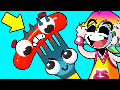 El juego de clavar la SALCHICHA en el TENEDOR