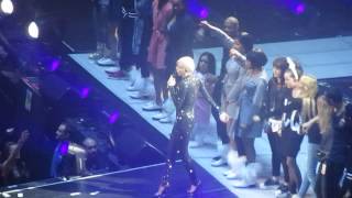 Miley Cyrus cries during Adore You - Stage Crew comforts her