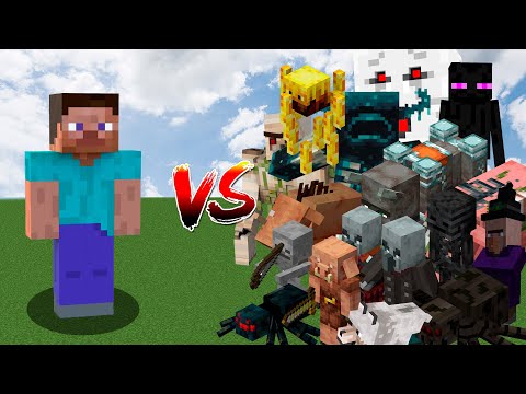 Steve vs Every Mob in Minecraft | Minecraft mob battle