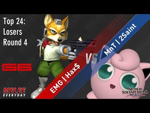 Genesis 6 - EMG | Hax$ (Fox) vs. MnT | 2Saint (Jigglypuff) - SSBM - Top 24 - LR4