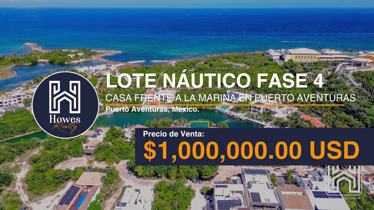 Terreno 🌿 en Puerto Aventuras para Casa con Muelle Privado por $1,000,000 USD 🔑
