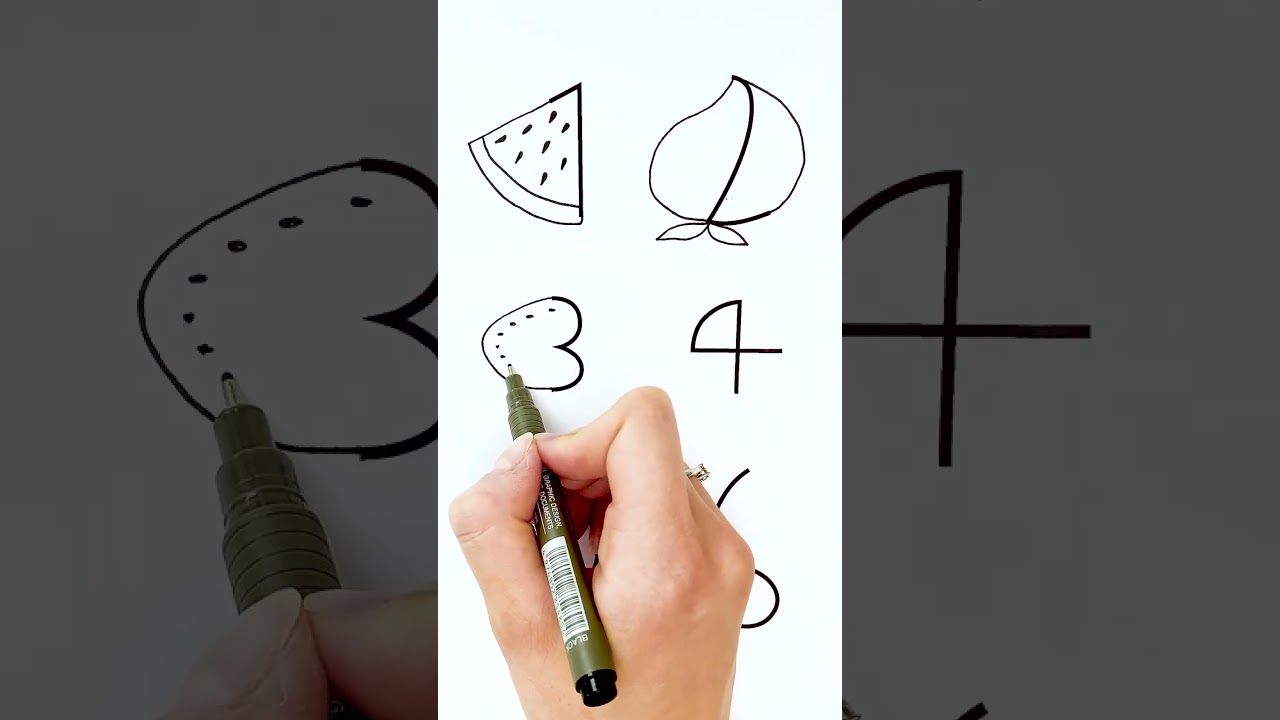 🥭 Magic Number Art! ✏️ Turn Numbers into Fruits 🍓