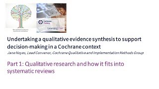 Part 1: Qualitative research and how it fits into systematic reviews