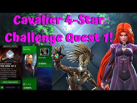 Cavalier 4-Star Challenge Quest 1! The Rise Of X EQ! Warlock Boss! - Marvel Contest of Champions