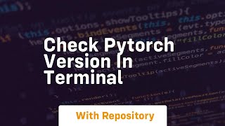 check pytorch version in terminal