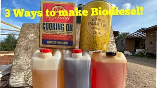 3 ways to make Bio diesel from waste veg oil ! Making easy Bio diesel at home ! Making cheap fuel !