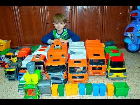 Мусоровозы Даниэль показывает коллекцию мусоровозов Daniel shows a collection of garbage trucks