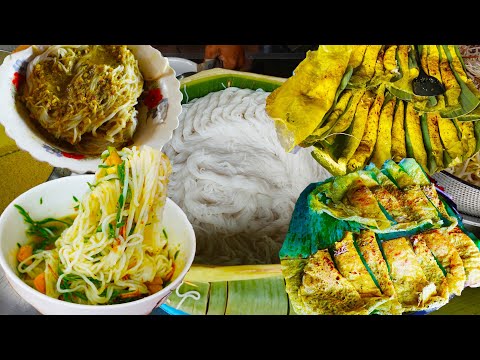 Amazing Cambodian market food scenes, fresh food market at Vihear Suor Kandal Province