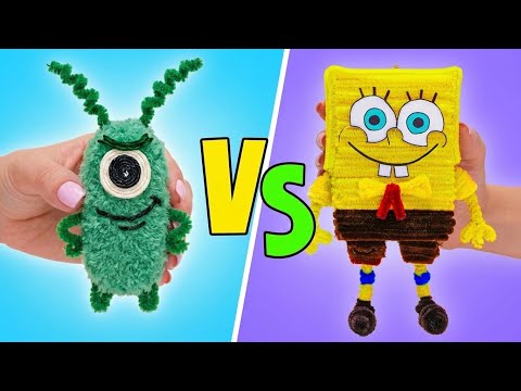 DIY ocean battle 🧽🧦 Patrick vs SpongeBob