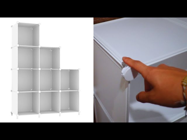 Vídeo relacionado con AWTATOS Organizador de Almacenamiento en Forma de Cubo, Organizador Modular de 6 Cubos, de plástico, Cuadrado, para el hogar, Dormitorio, Sala de Estar, Oficina, Blanco