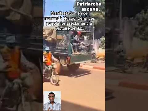 demonstration in Ngaoundere, Cameroon, before the announcement of the results of the presidential...