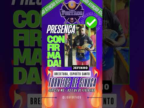 Jefinho de Brejetuba Confirmado Para os Torneios de Sinuca em Sericita Minas Gerais  #amigosdasinuca