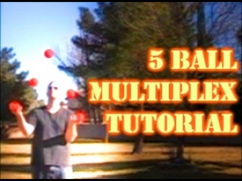 How To Juggle Basic 5 Ball Multiplex Tricks : Juggling Tutorial by JugglingTricks
