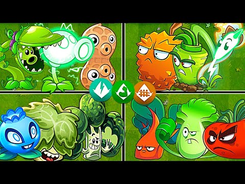 Random 4 Team Plants Vila + Enforce + Renforce - Who Will Win? - PvZ2 Team Plants Battles