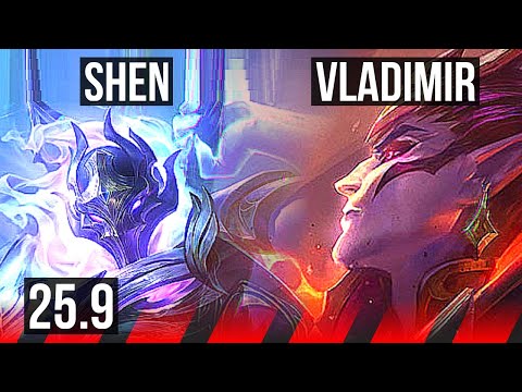 SHEN vs VLADIMIR (TOP) | 1500+ games, 5/1/2 | NA Grandmaster | 25.9