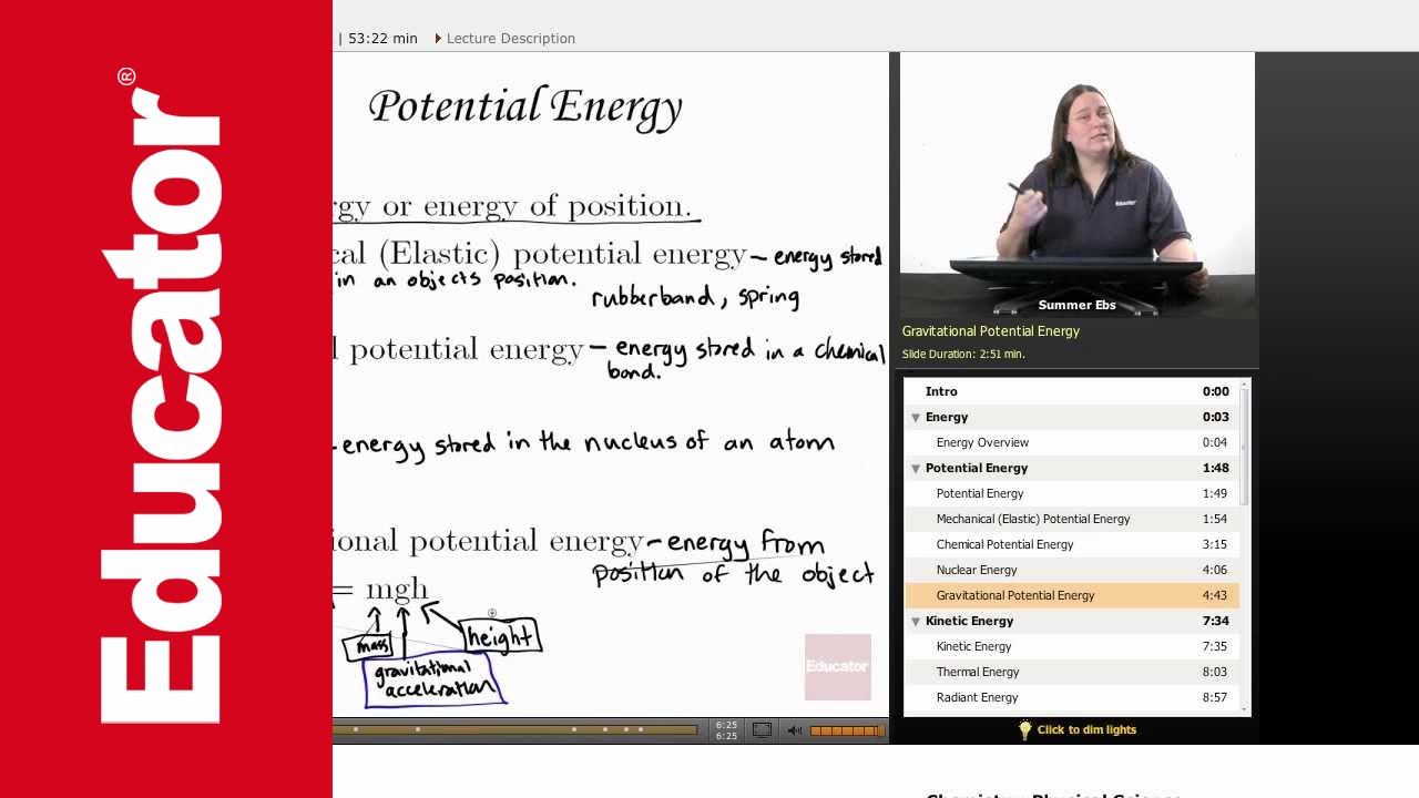 Physical Science: Potential Energy