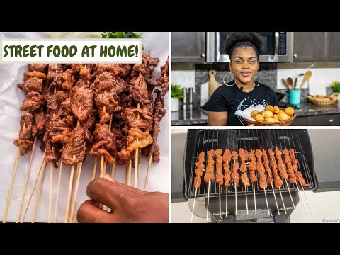 CAMEROONIAN STREET FOOD // African Street Food // Puff Puff // Beef Soya // Suya // Cook with me!